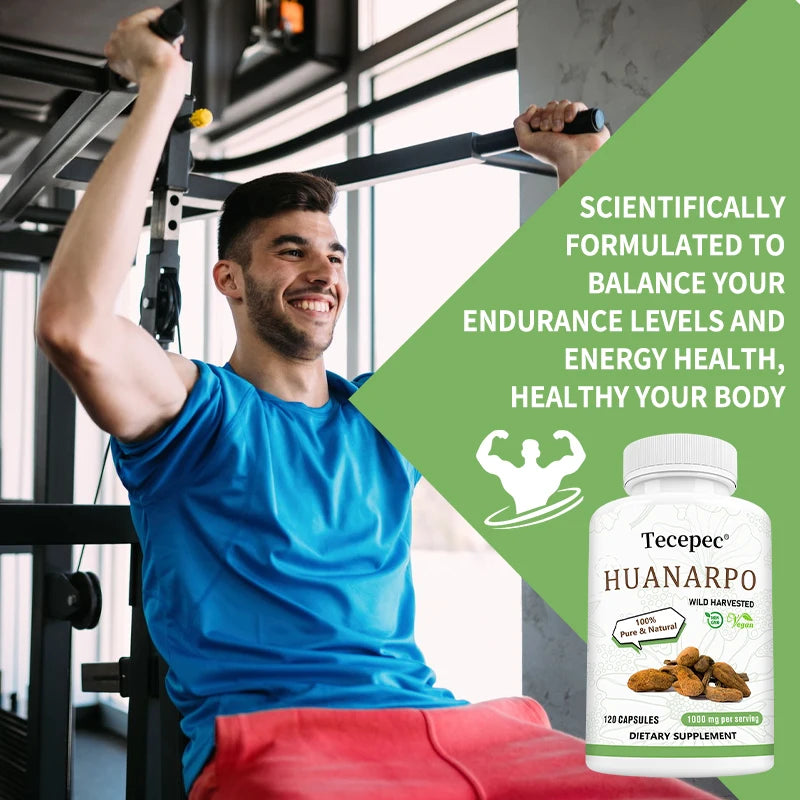 Huanarpo Capsules 1000mg, 120 Vegan Capsules, Natural Energy, Stamina & Vitality Supplement, Supports Male Health, Non-GMO