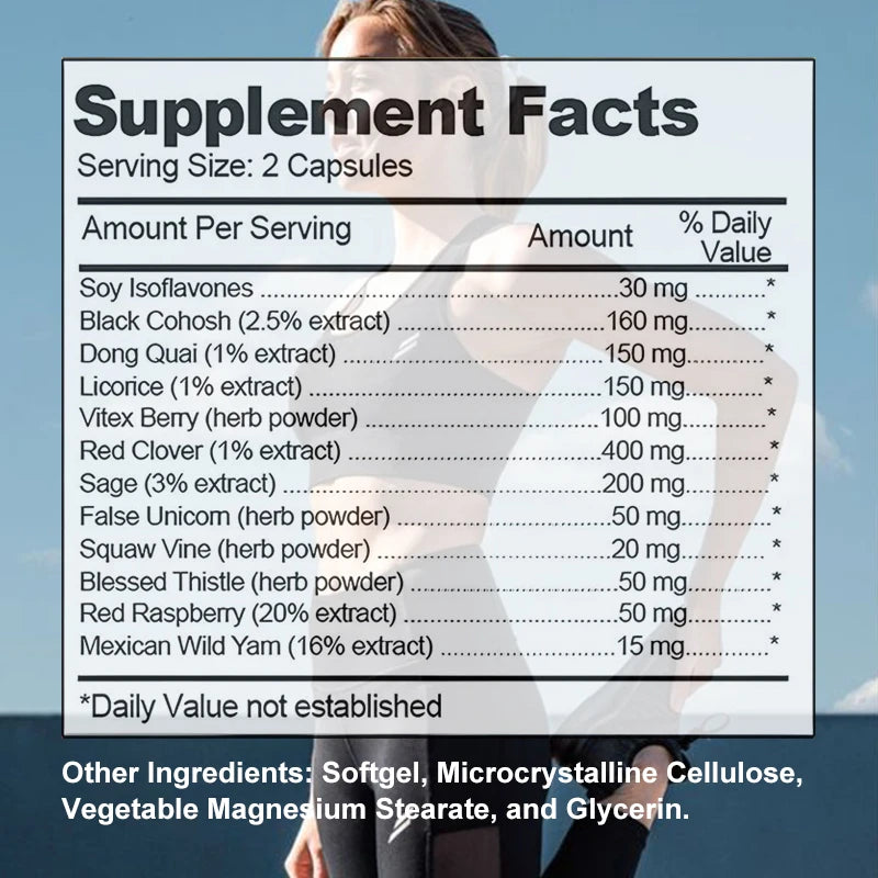 Kenofor Menopause Supplement for Women - Fights Night Sweats, Hot Flashes, Improves Mood - 120 Capsules, Non-GMO