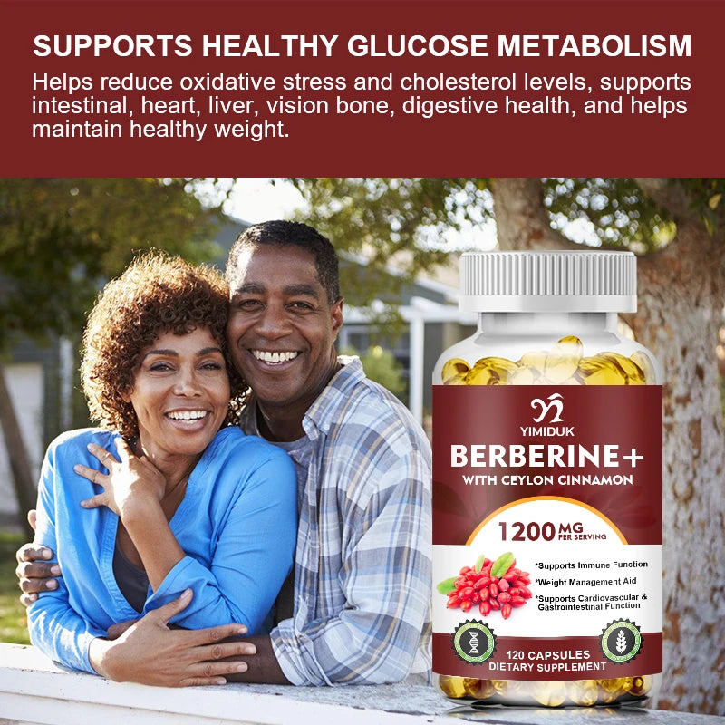 YIMIDUK Berberine Supplement, with Cinnamon & Bitter Melon, Support Heart Health, Weight Management, Cognitive Clarity