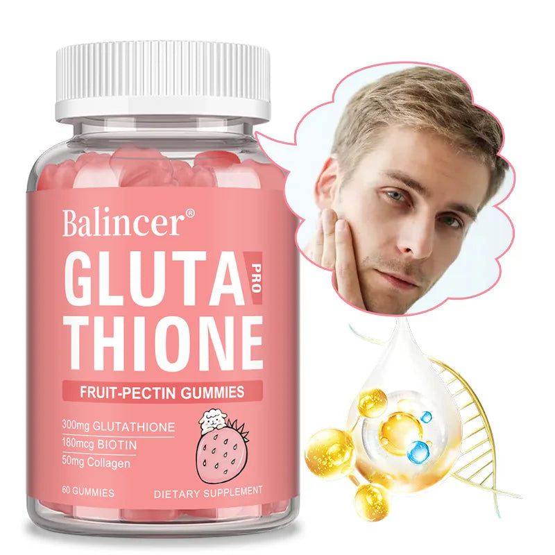 Glutathione Collagen Gummies, Brightening and Anti-aging, Supports Hair, Skin and Nail Health, Glutathione Supplement for Aldult