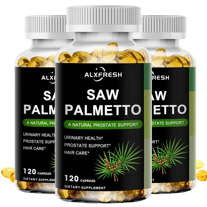 Saw Palmetto Capsules High Potency for Prostate, Urinary Tract ,Bladder Hair Health Supplement