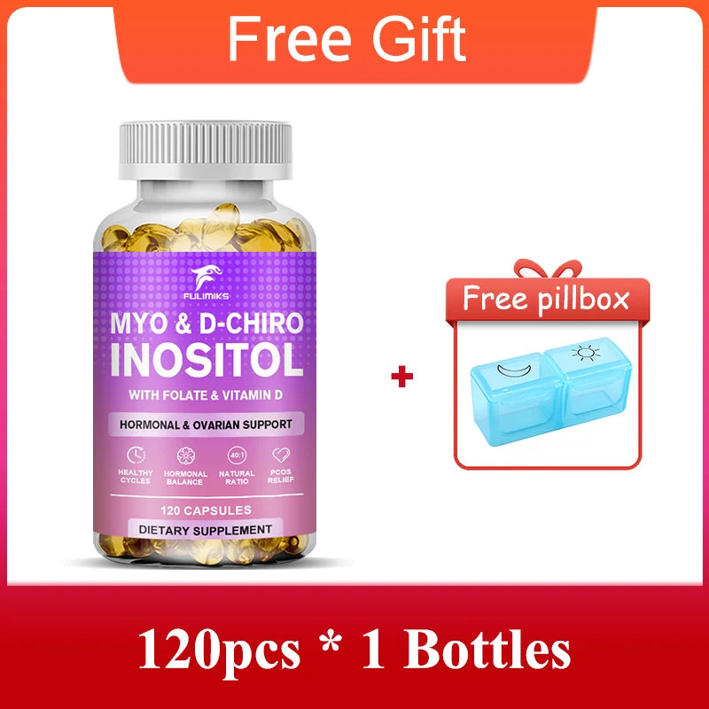 Premium Myo & D-Chiro Inositol Supplement, Support Hormone Balance, Healthy Cycles, Female Ovarian Health & Sugar Cravings