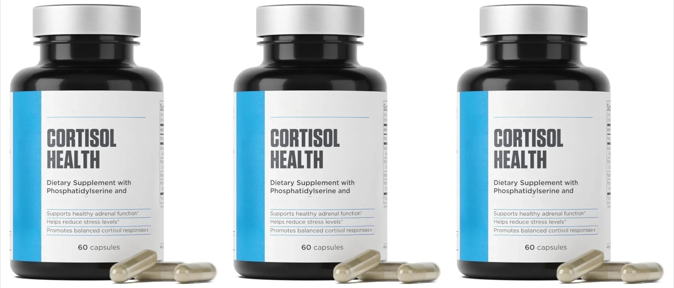 60 Capsules Cortisol Health Supplement with Phosphatidylserine & Magnesium Non-GMO Daily Adult Men Women Calm Sleep Support