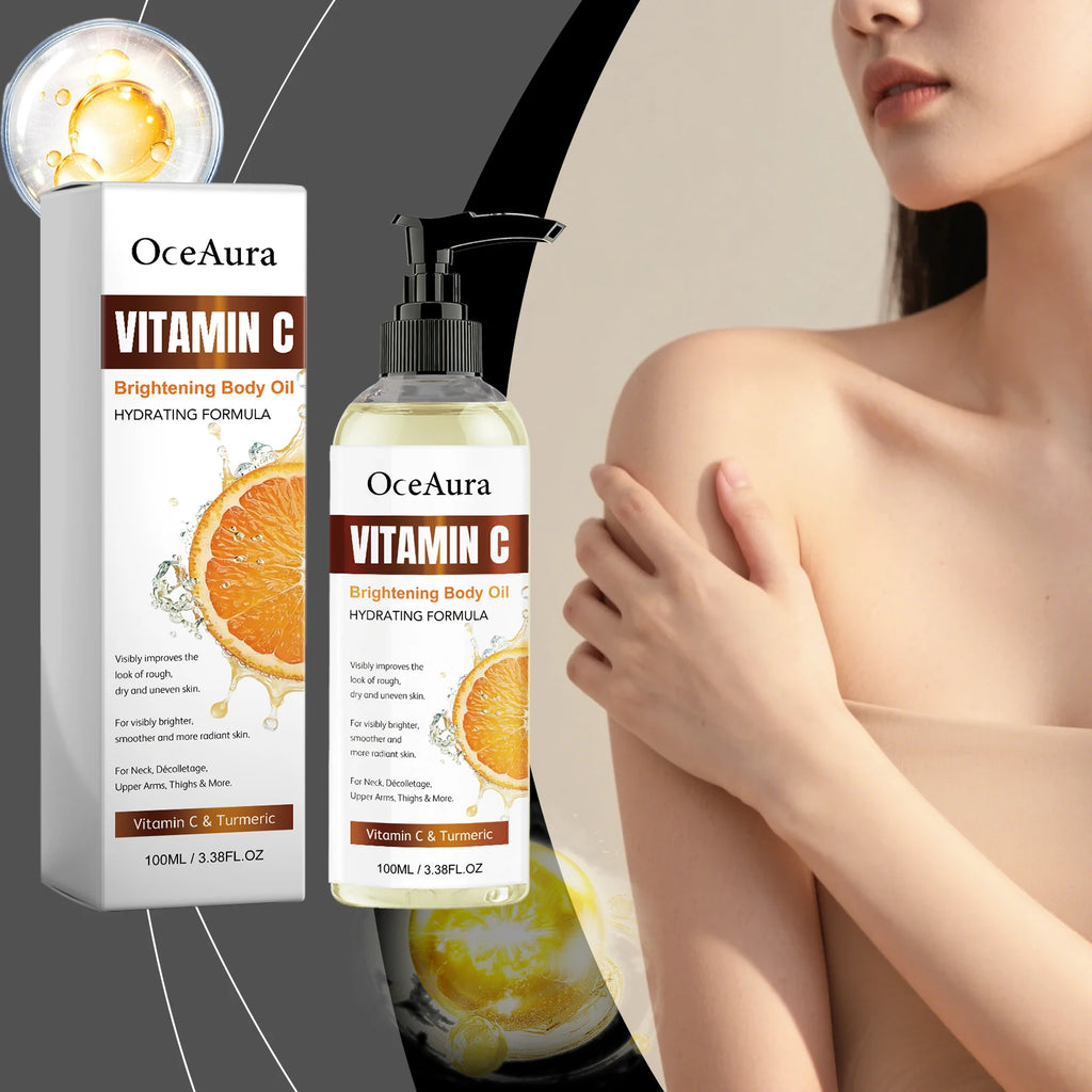 OceAura 100ml Vitamin C Skin Care Body Oil Moisturizes Skin Smooth, Moist and Shiny Skin Care Body Oil