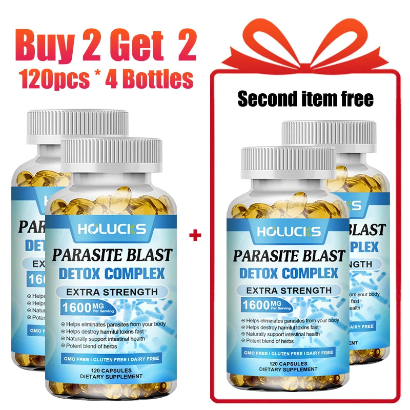 Extra Strength Parasite Cleanse Supplement, Natural Herbal Blend, Support Intestinal Health & Full Body Detox for Men & Women